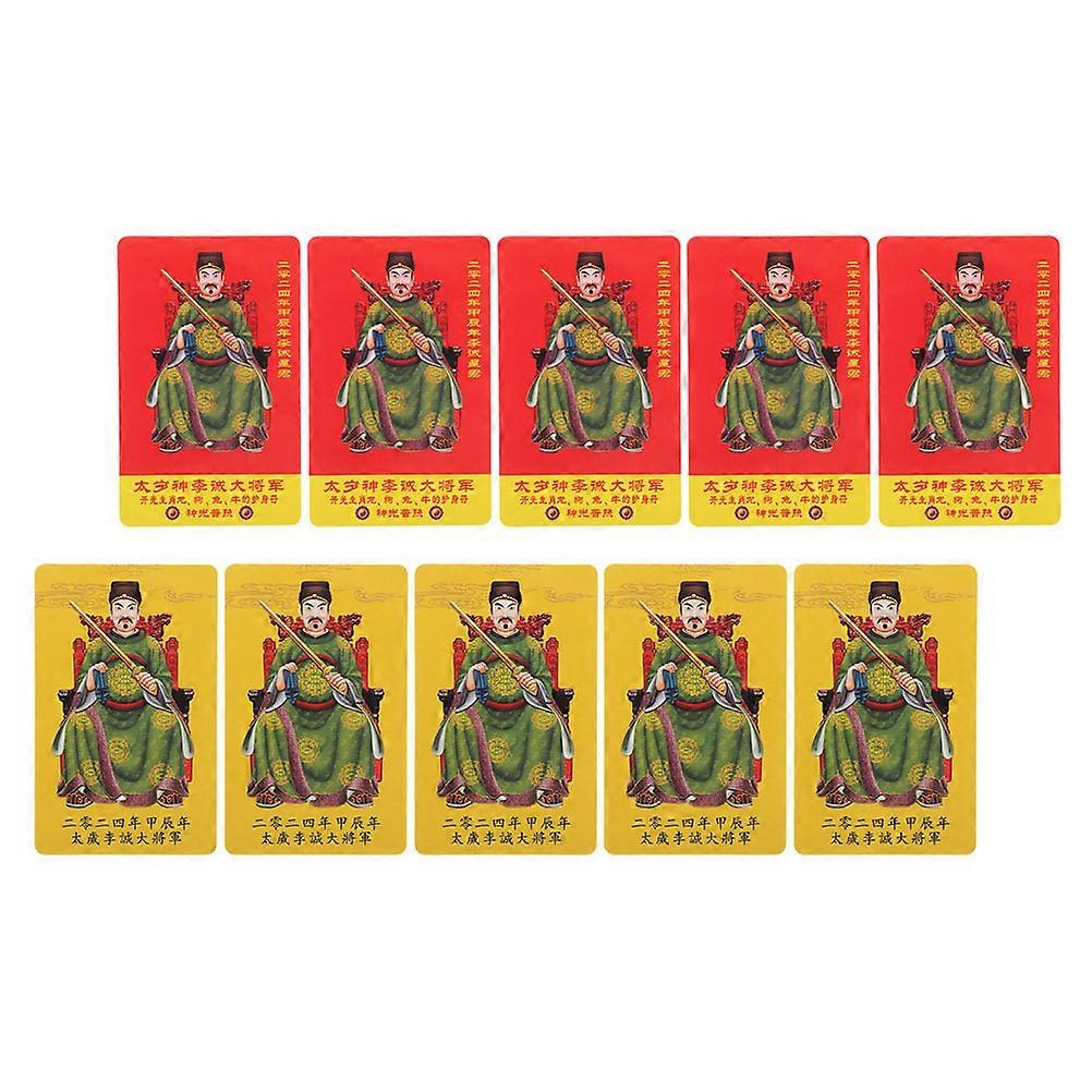 Chinese Style Taisui Amulet Card for Decor 40Pcs Lightweight PVC Cards