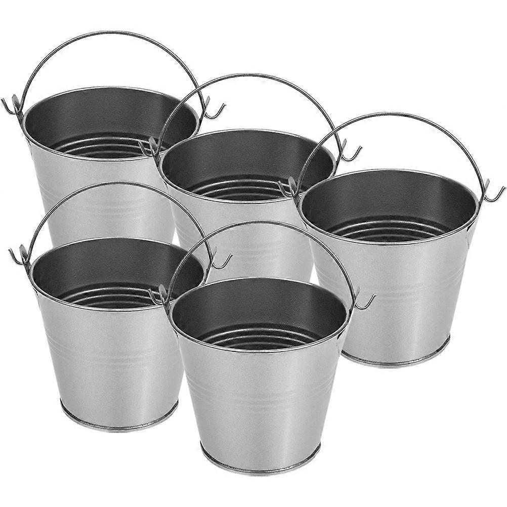 Flower Bucket Iron Art Flower Planter for Storage Use 15Pcs Grey Vase