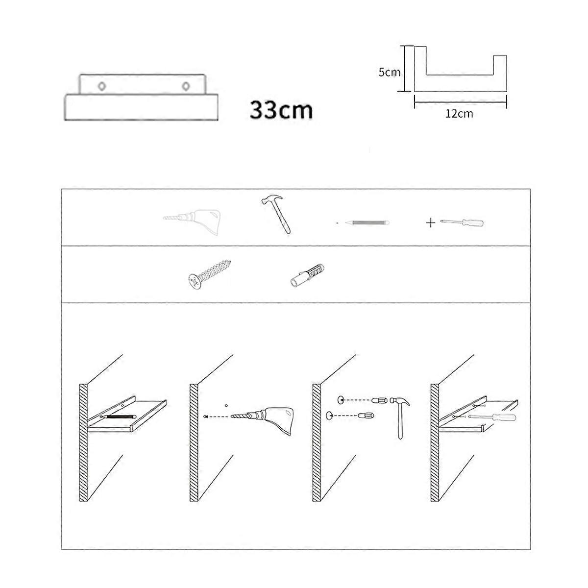 Wall Shelf Bamboo Floating Ledge for Articles Storage in White