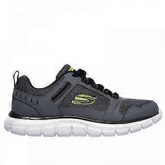 Men's Skechers Track - Knockhill | Charcoal/Black | Mens Memory Foam Comfort Trainers