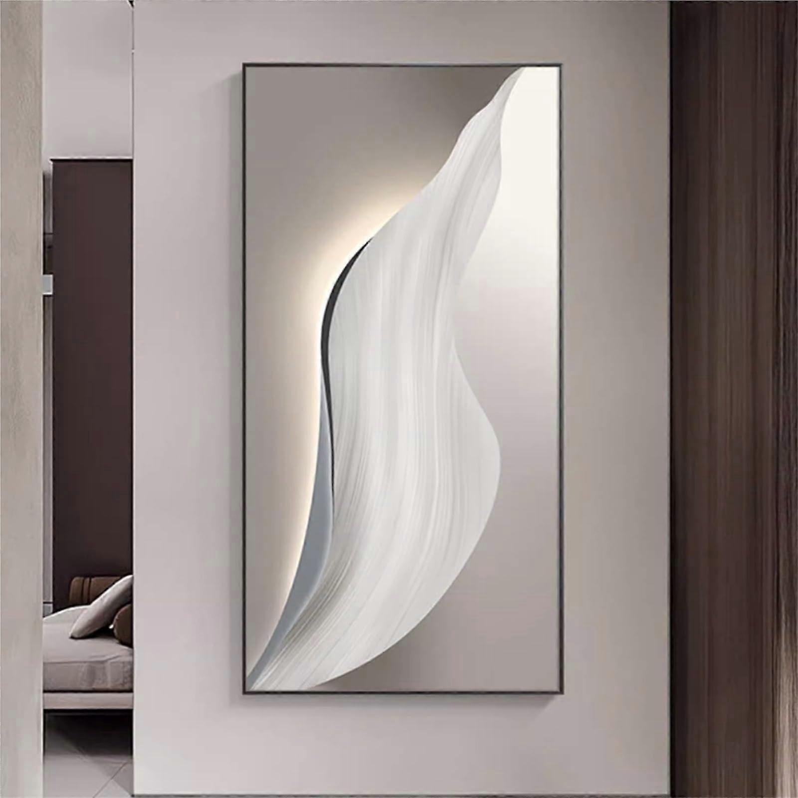 Abstract Wall Art Framed Canvas Set of 3 - Nordic Style, 70x140 cm, Elegant Design for Living Room Decor