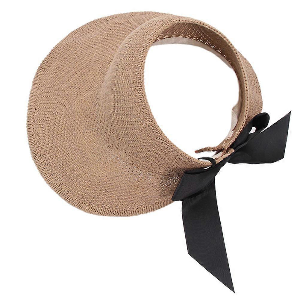 Sun Block Hat Knitted Summer Empty Straw Hat for Outdoor Use 2Pcs