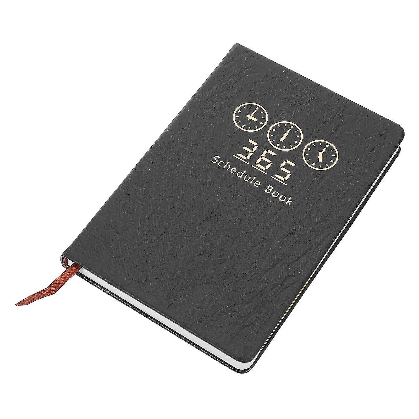 Daily Plan Schedule Book for Academic Use 2Pcs Black Planner Notebook