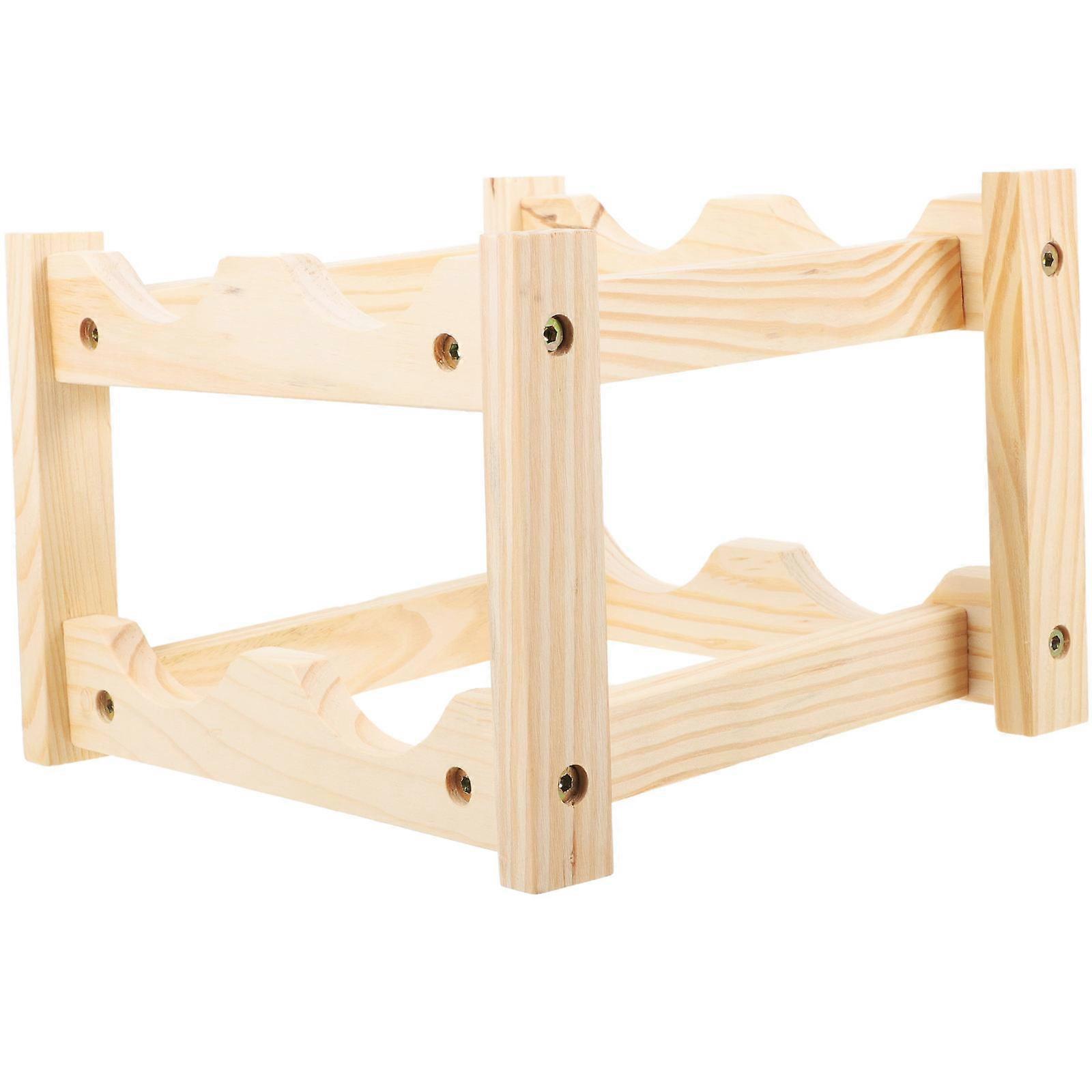 Red Wine Rack Wooden Wine Holder Stand for Storage Use with Design