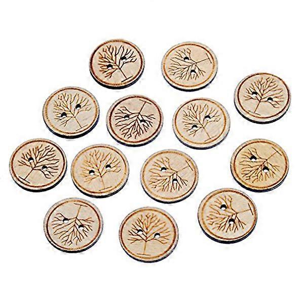 Scrapbooking Sewing Buttons for DIY Decoration 100Pcs Brown Round