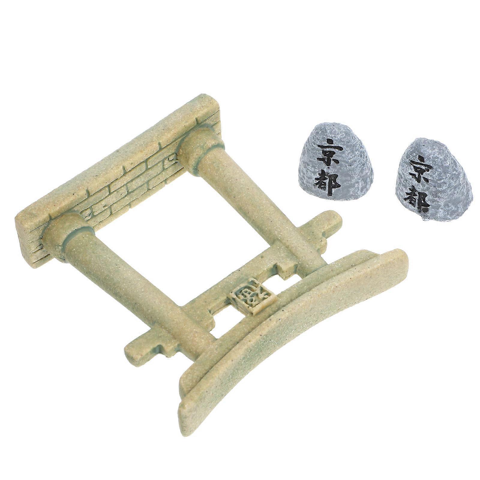 Assorted Color Mini Gate Resin Statue for Fish Tank Display 5Sets