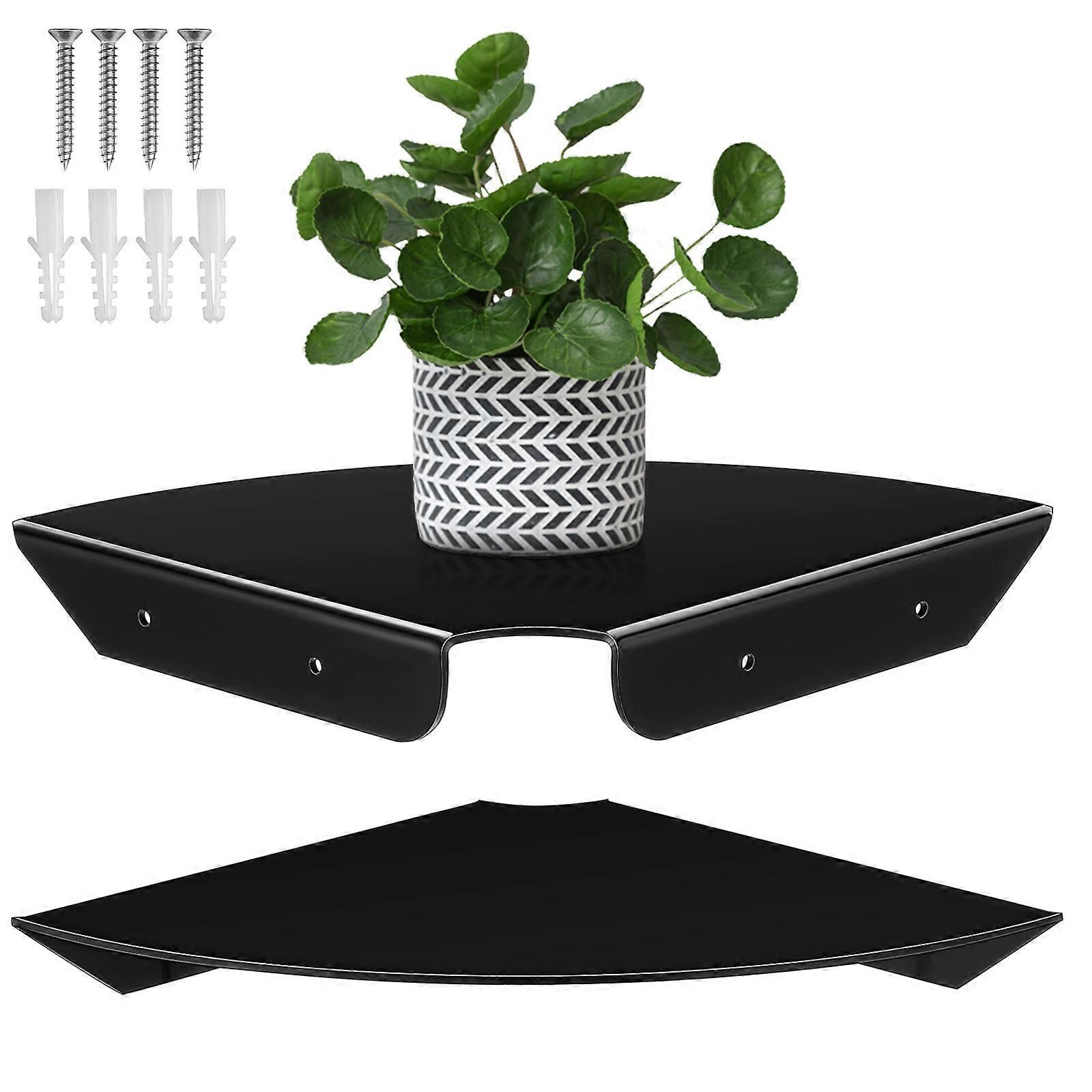 Bathroom Shower Rack Acrylic Corner Shelf for Holding Use 4Pcs Black