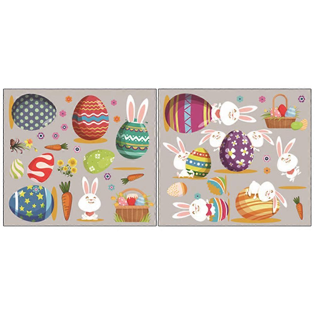 Easter Theme Decorative Decals 3 Sets For Windows And Glass Easy To Install Multi Color Decorative