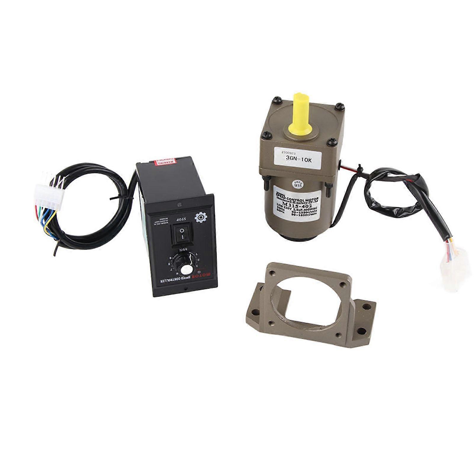 M315-402 220V 15W Adjustable Speed Reversible Gear Motor with Controller Bracket(10K)