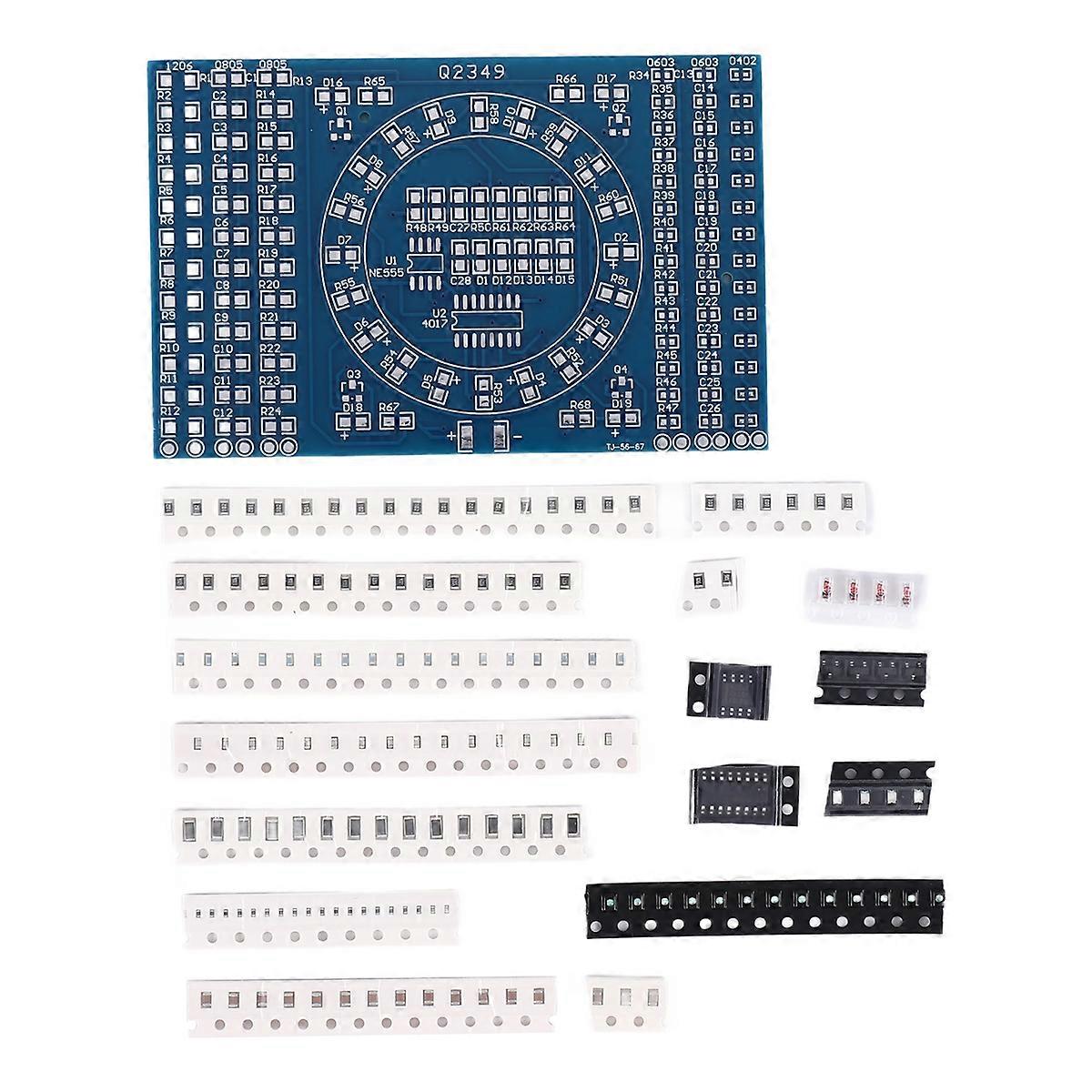 Rotierende LED SMD NE555 Lötübungsplatine DIY-Kit Fanny Skill Training DIY-Kit Elektronische Leiterplatte