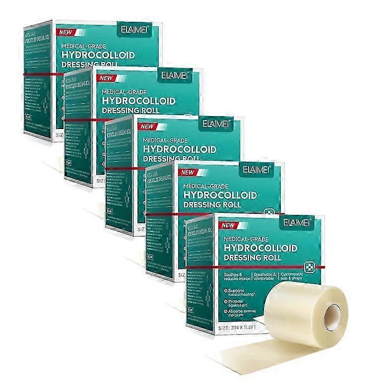 1-5X Hydrocolloid Roll for Wound Care, Hydrocolloid Tape Roll - Cut-to-Size, Hydrocolloid Patch Bandages with Self-Adhesive