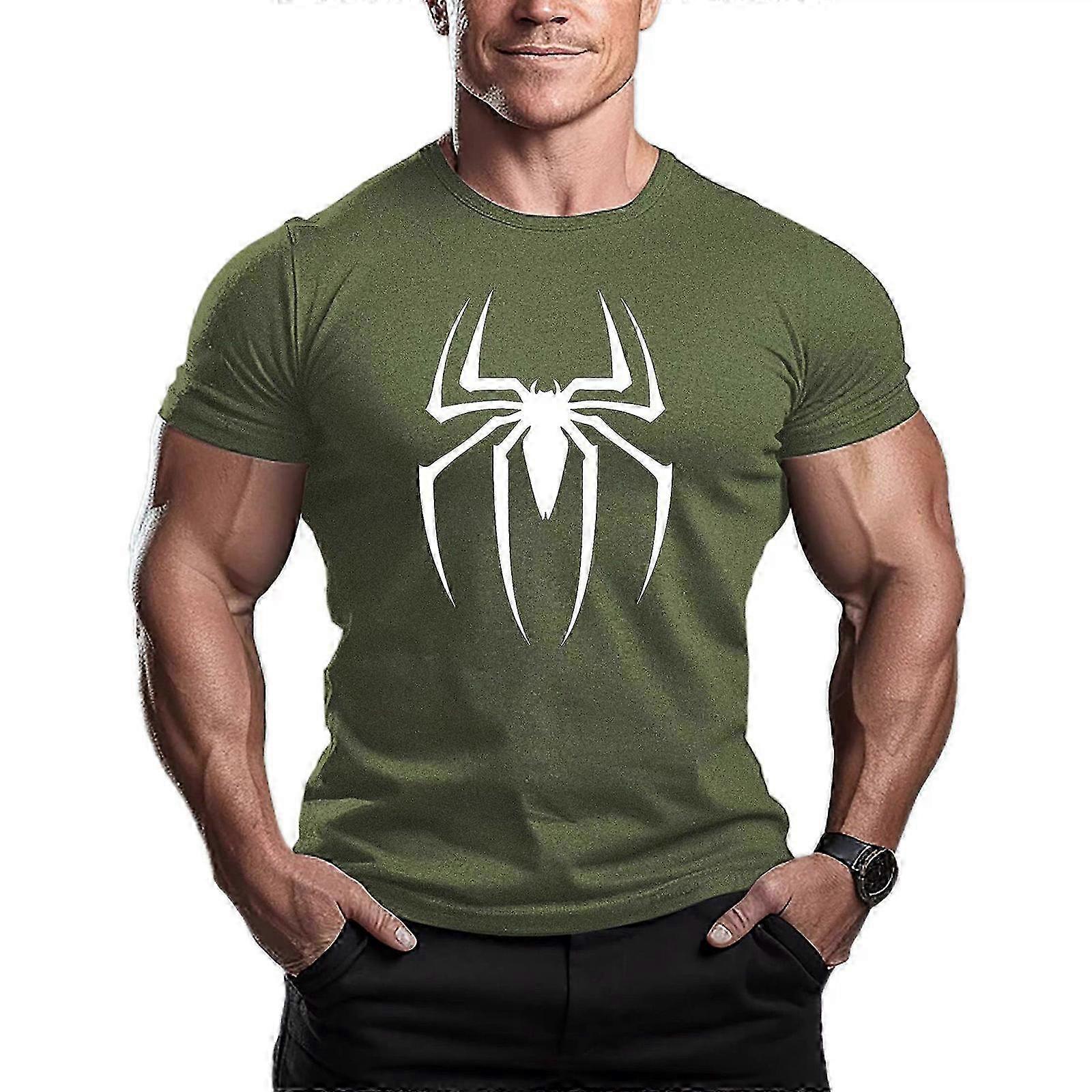 Spider-man Gym Training Top Short Sleeve T-shirt For Mens