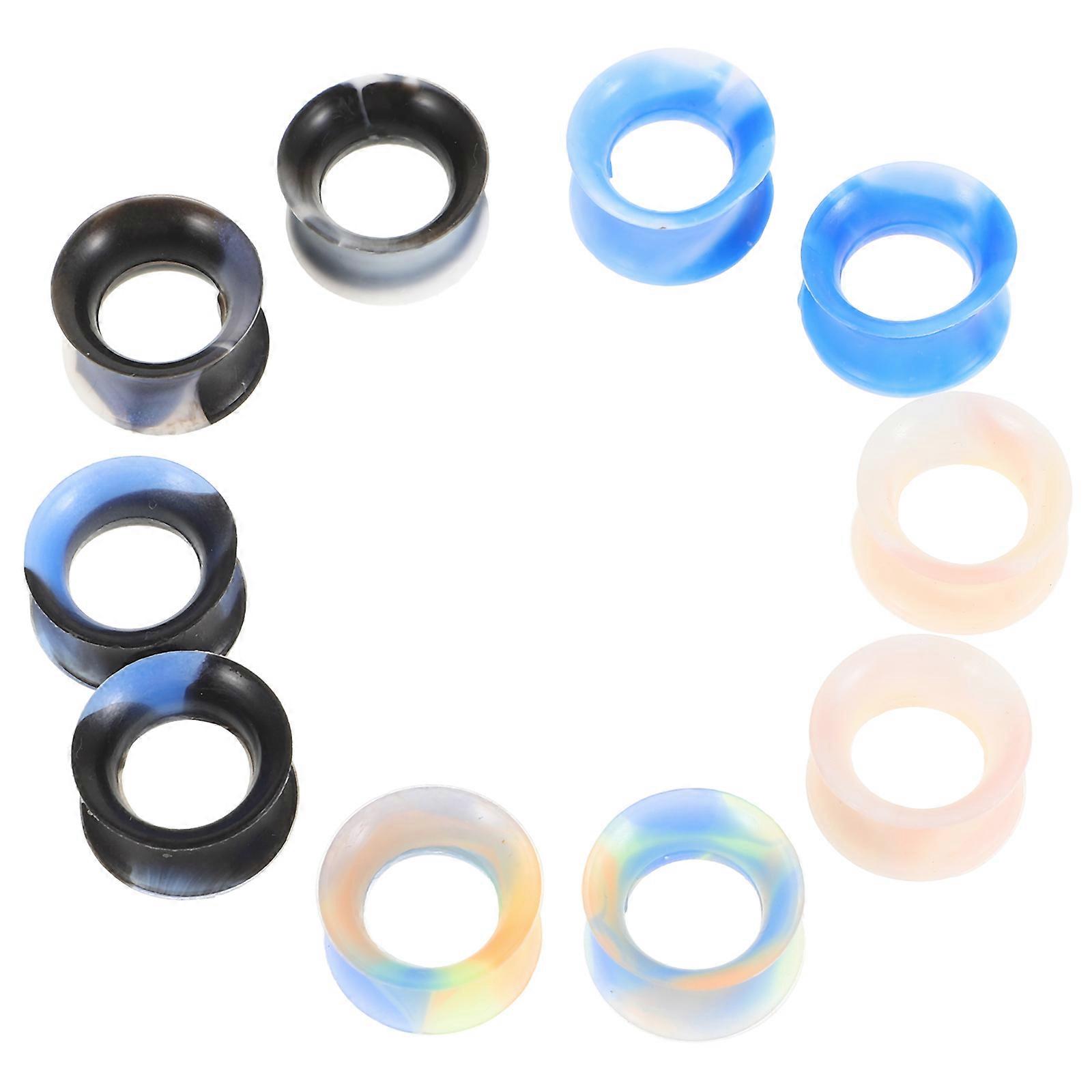 Flexible Silicone Ear Gauges Ear Tunnels for 10Pcs Assorted