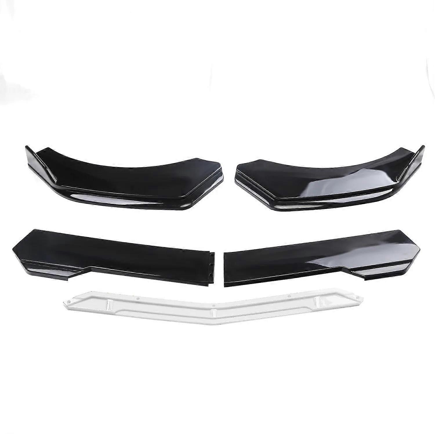 Car Front Spoilers Universal Front Bumper Lip Shovel Spoiler Diffuser Body Kit Anti-Collision Scratch-Resistant Black White