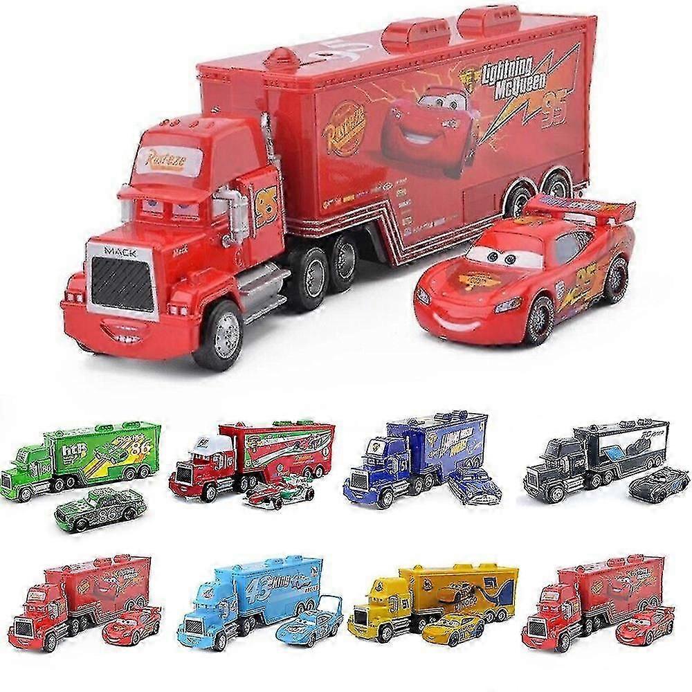 Exquisite Disney Pixar Cars 1:55 Lightning McQueen Chick Hicks Mack Hauler Truck Diecast Model Car Toys Kids G