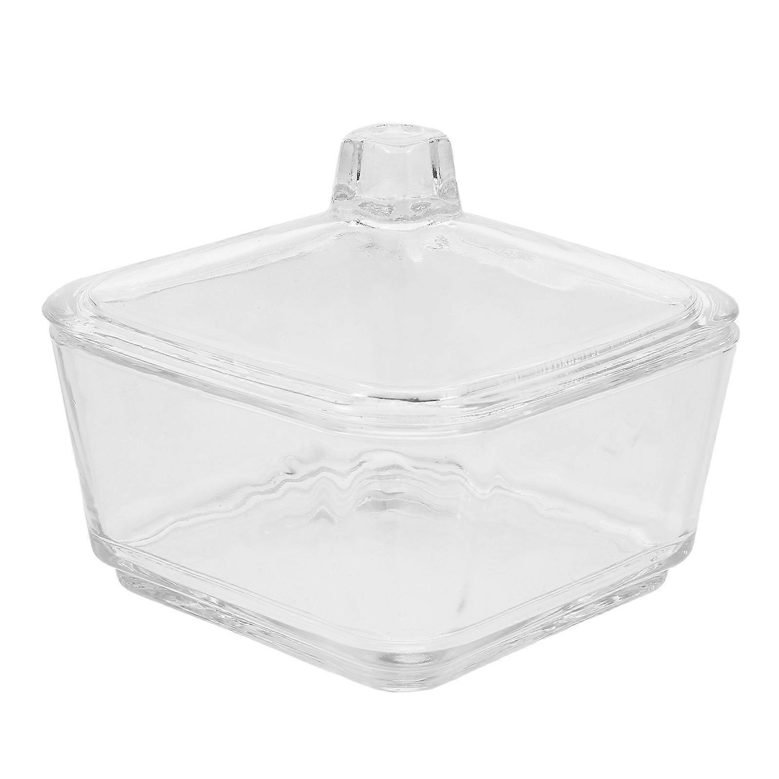 Elegant Transparent Glass Sugar Cube Jar for Storage Use 5Pcs with Lid