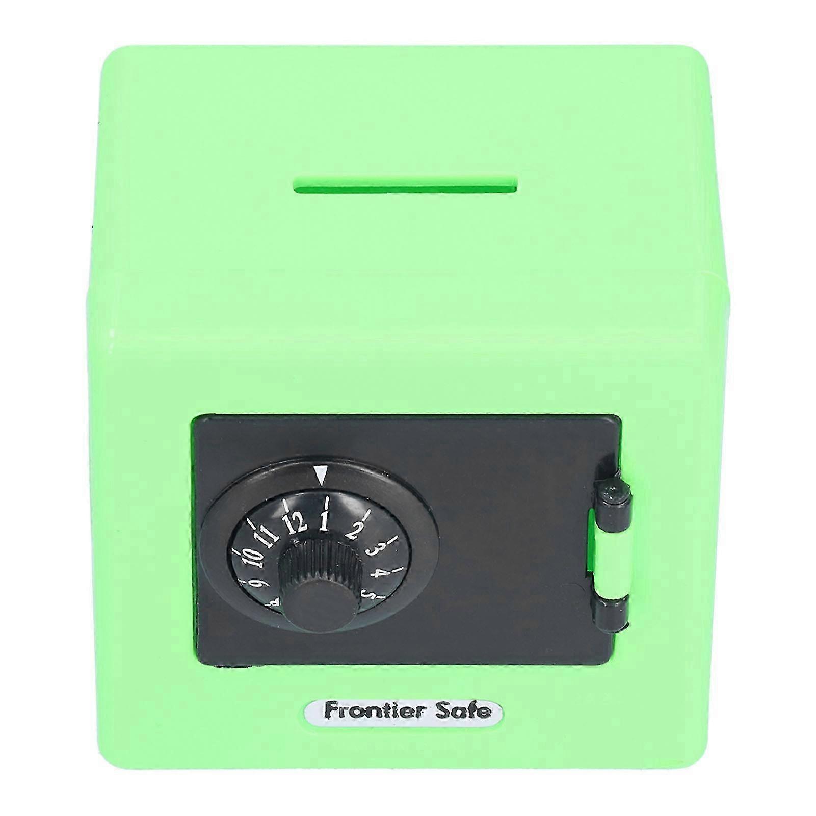 Children Money Storage Case Simulation Safe Box Coded Lock Coin Cash Saving Box for KidsGreen 25-26