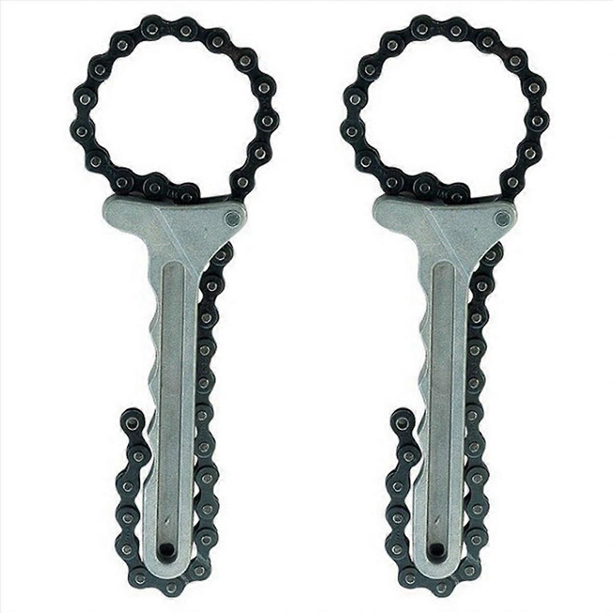 2X Oil Filter Chain Wrench Pliers Remover Filter Wrench Engine Oil Grid Filter Chain Wrench Handle W
