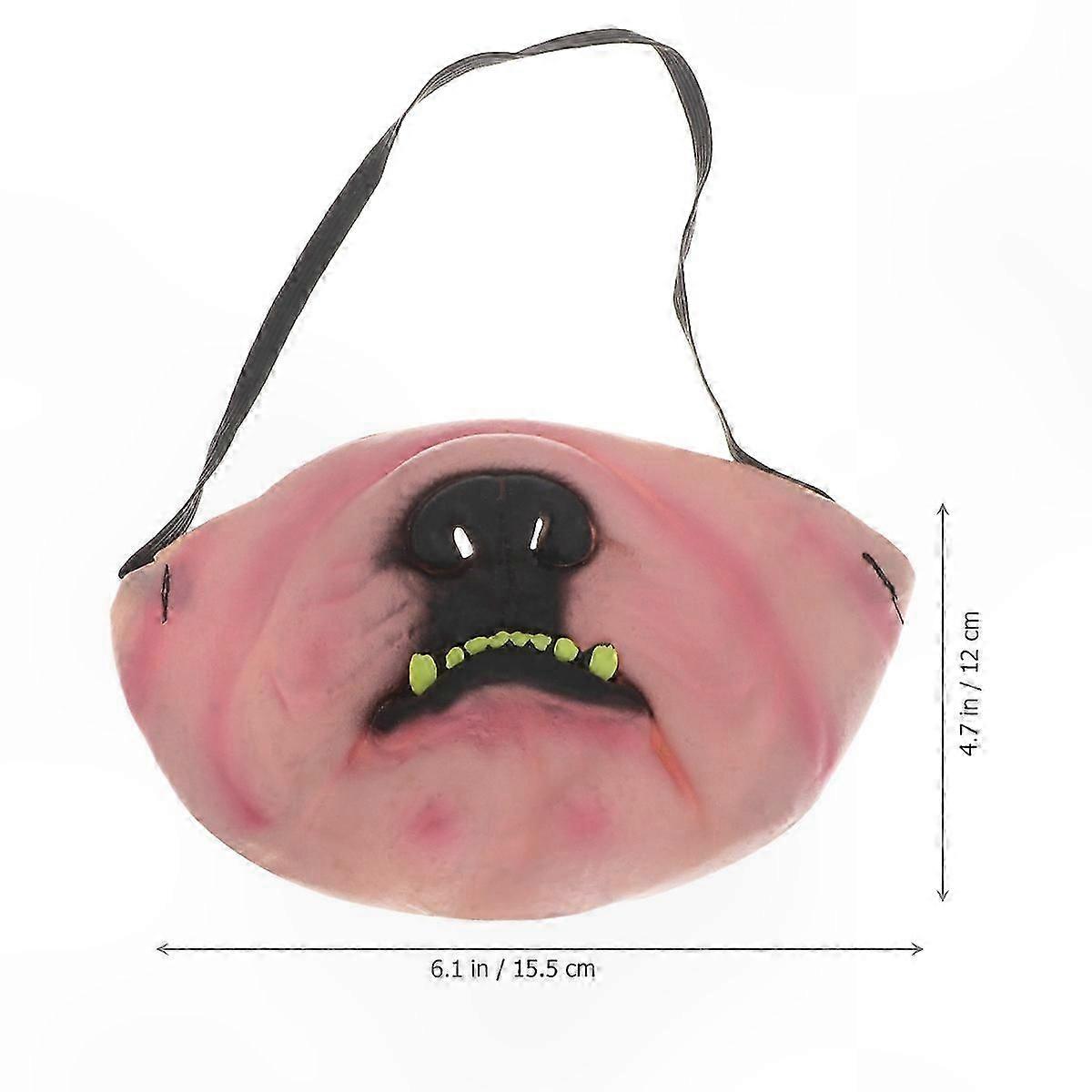 Halloween Party Mask for Adults - Half-Face Dog Mouth Design, Cosplay Accessory for Carnival, One Piece, Size 16x14x5cm