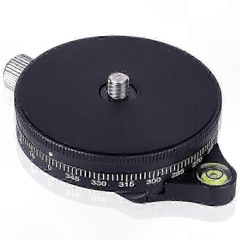 Aluminum Panoramic Tripod Head with Bubble Level, 0.95cm Screw, Load Capacity 22 Lbs, Camera Pan Base Included