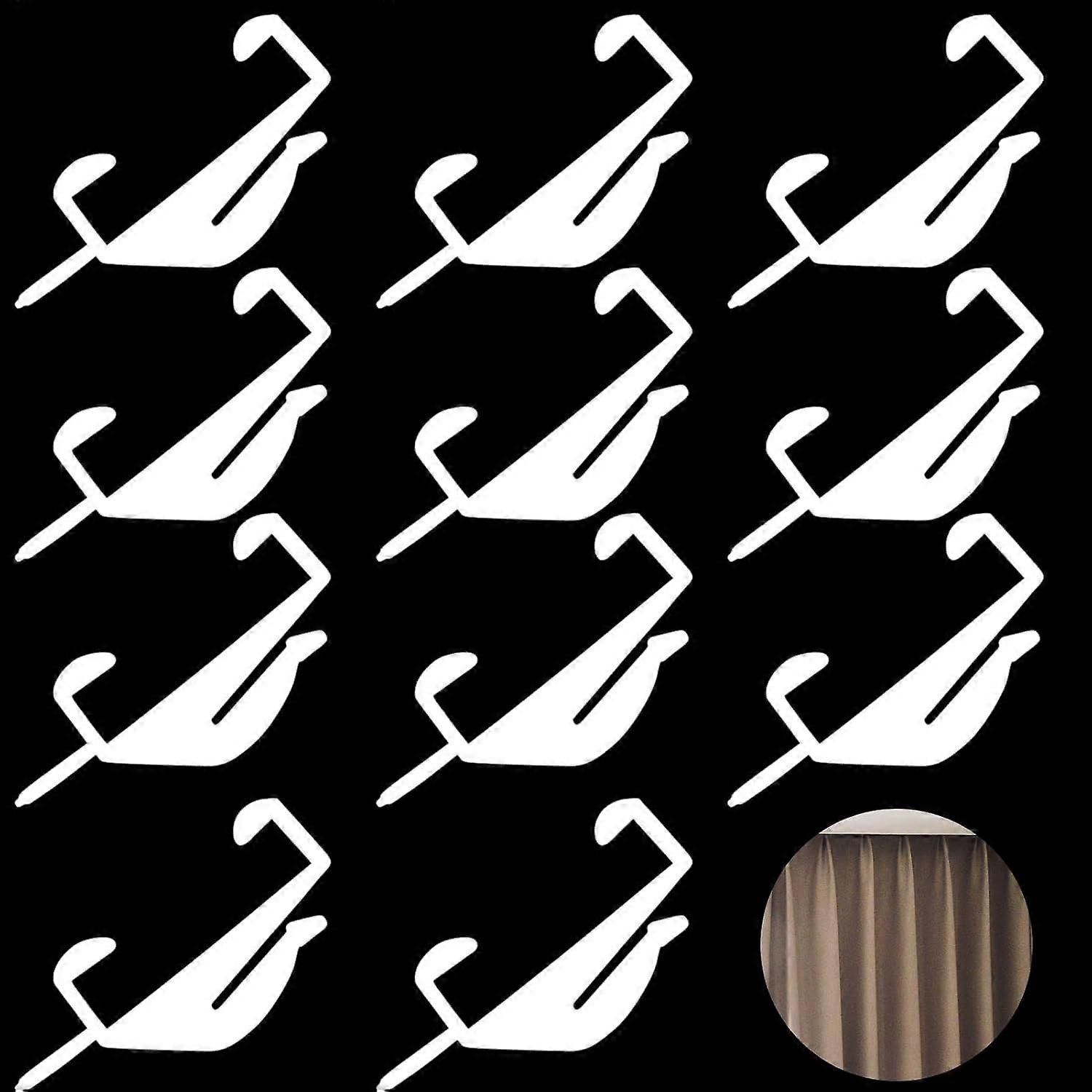 50 PCS Curtain Hooks Curtain Tack Hooks Plastic White Curtains Hooks Curtain Rail Gliders Curtain Sliding Hooks for Track Window Shower Door