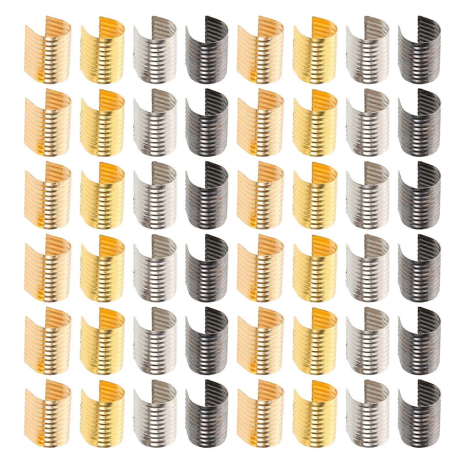 Pinch Crimp Clasp Metal Tassel Fixing Clips Round Shape For Diy Projects And Securing Rope Ends 240Pcs