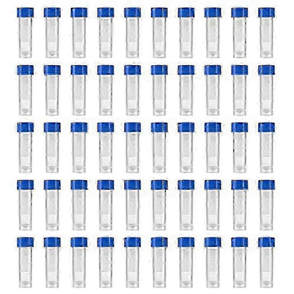 200pcs 5ml Plastic Graduated Vial Storage Container Test Tubes With Screw Caps