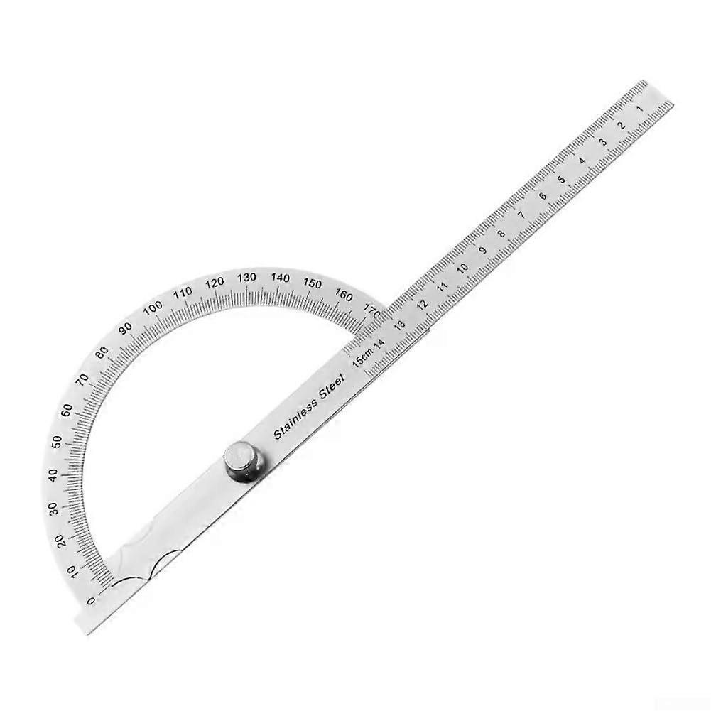 Stainless Steel Protractor Angle Ruler 180 Degree With Locking Screw For Accurate Multi Angle Measurement And Marking