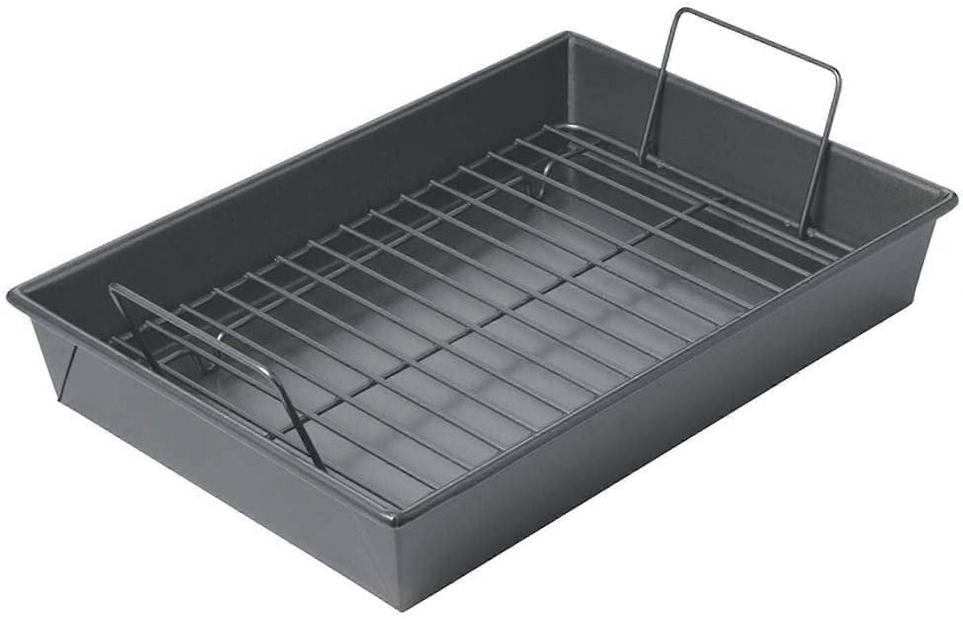 16947 Professional Roast Pan with Non-Stick Rack, 13-Inch-by-9-Inch, Gray