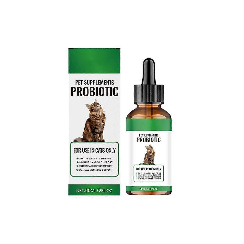 Cat Probiotic Drops for Digestive Health 60ml Liquid Supplement with Enzymes