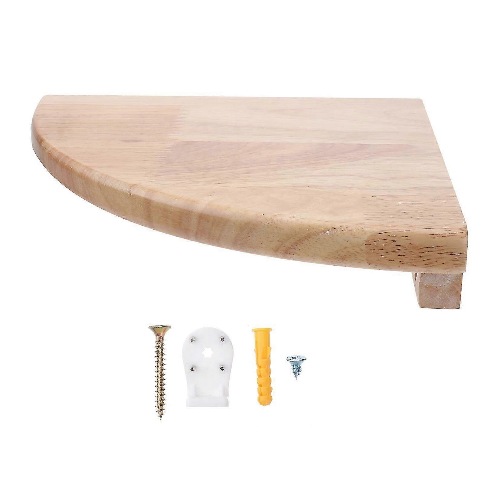 Oak wooden corner shelves wall mounted space saving rack 23cm