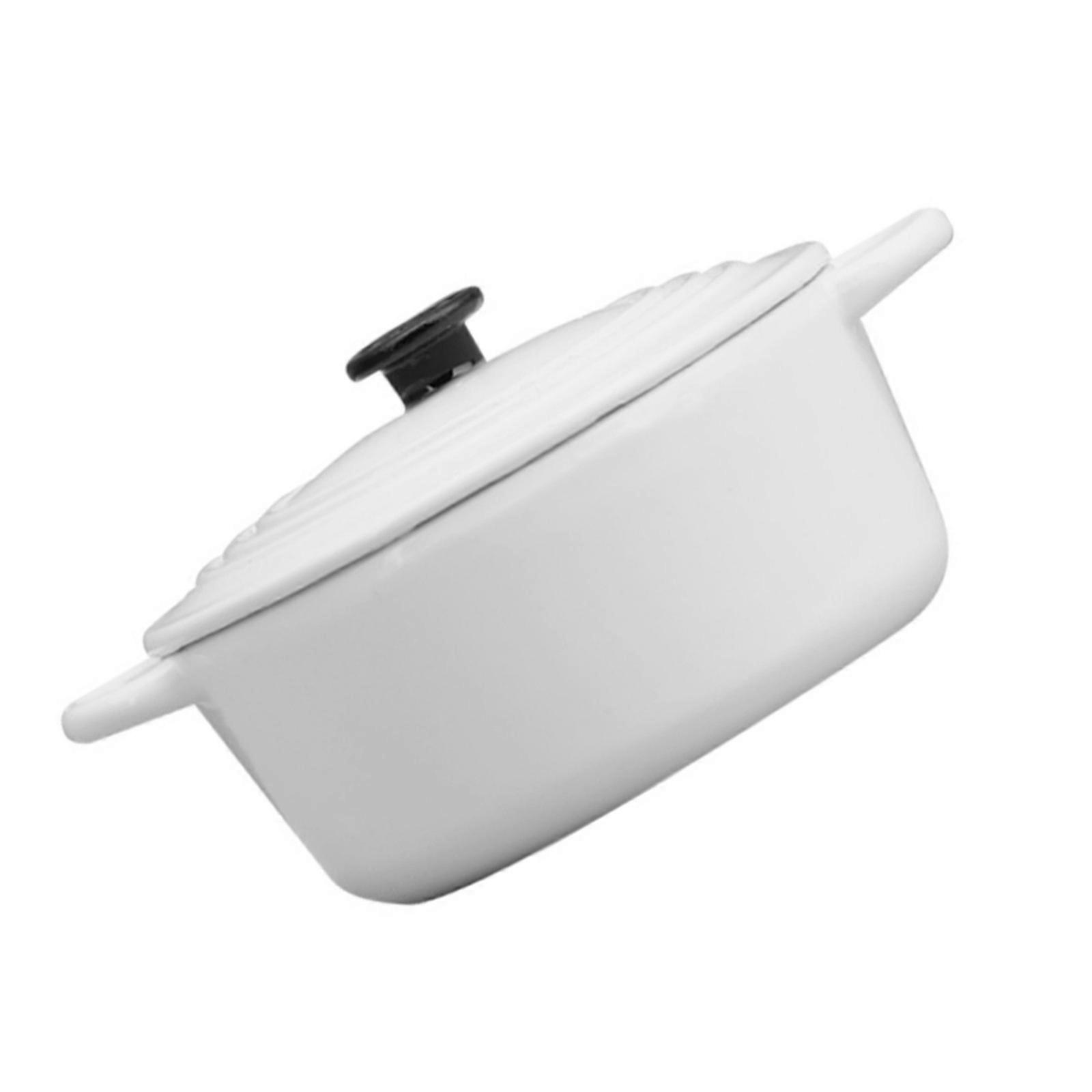 Miniature Soup Pot Simulation Cookware Model Figure For 1/12 Doll House Kitchen Scene And Display Collection Setting  White