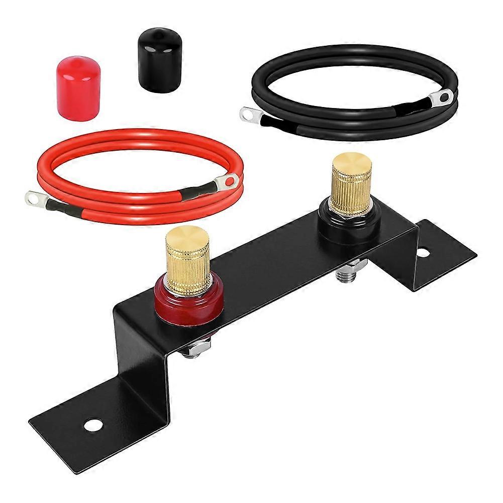 Battery Relocation Kit, Battery Jump Post Kit Heavy Duty Remote Battery Terminals Charging Post with Bracket Cable