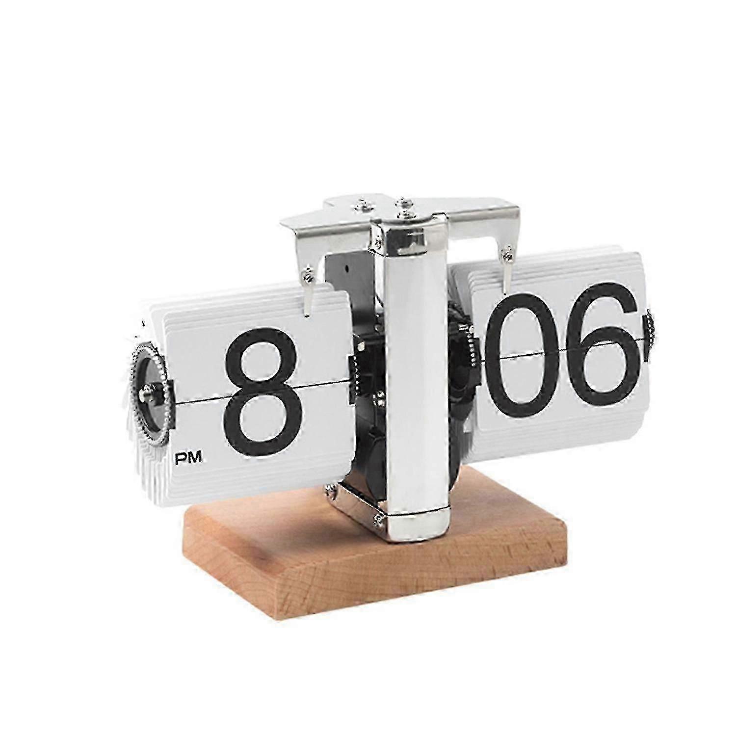 Mechanical Flip Desk Clock Retro Flip Dwn Clock With Internal Gear Operated For Home & Office Dcor
