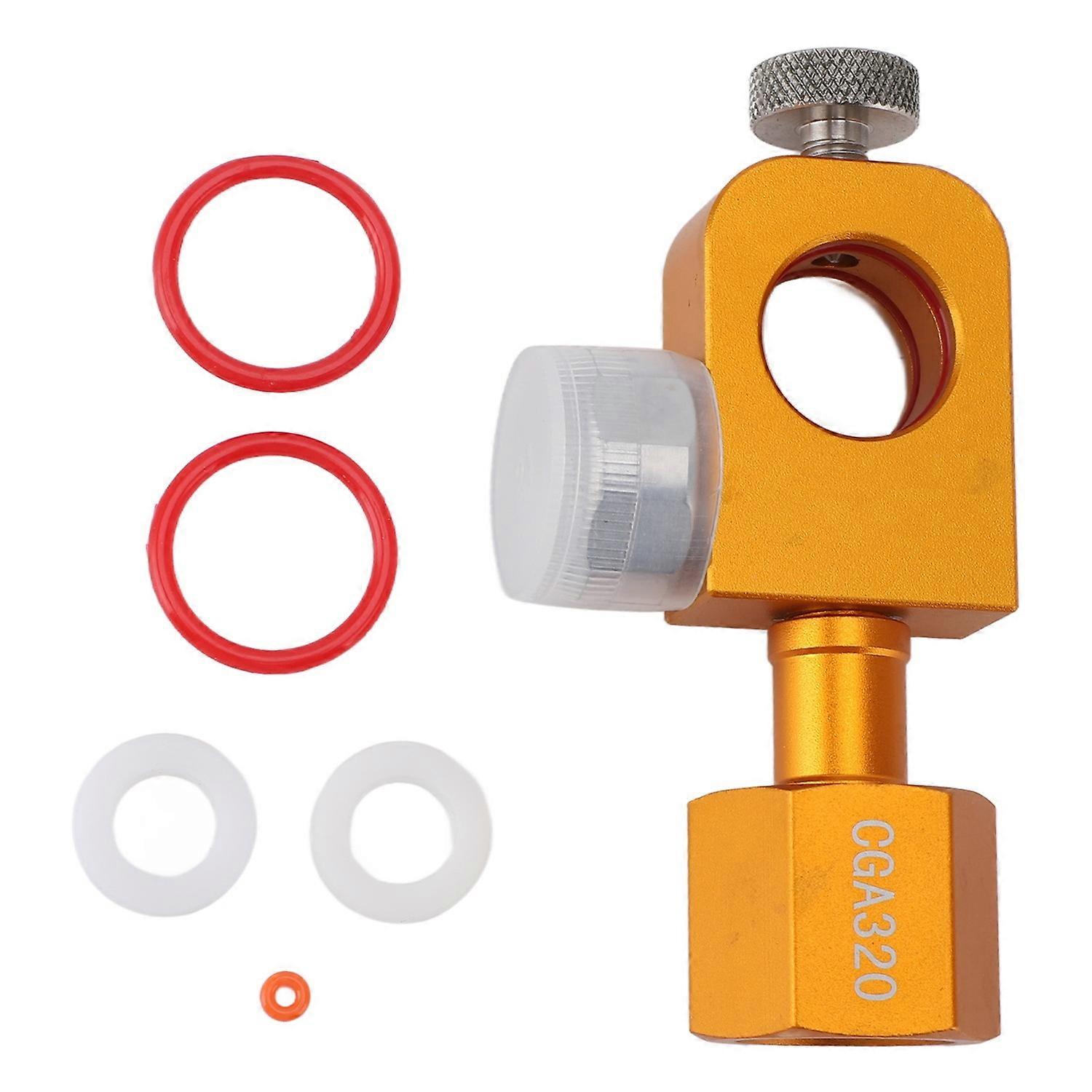CGA320 CO2 Refilling Adapter with Pressure Gauge Soda Refill Quick Adapter for DUO Carbonator Soda M