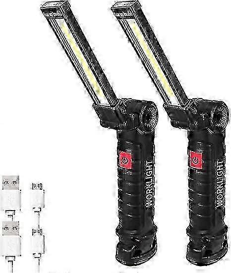 Led Work Light Lamp,2 Packs Cob Rechargeable Work Lights With Magnetic Base 360 Rotate Grill Light And 5 Modes Bright, Portable Work Light I