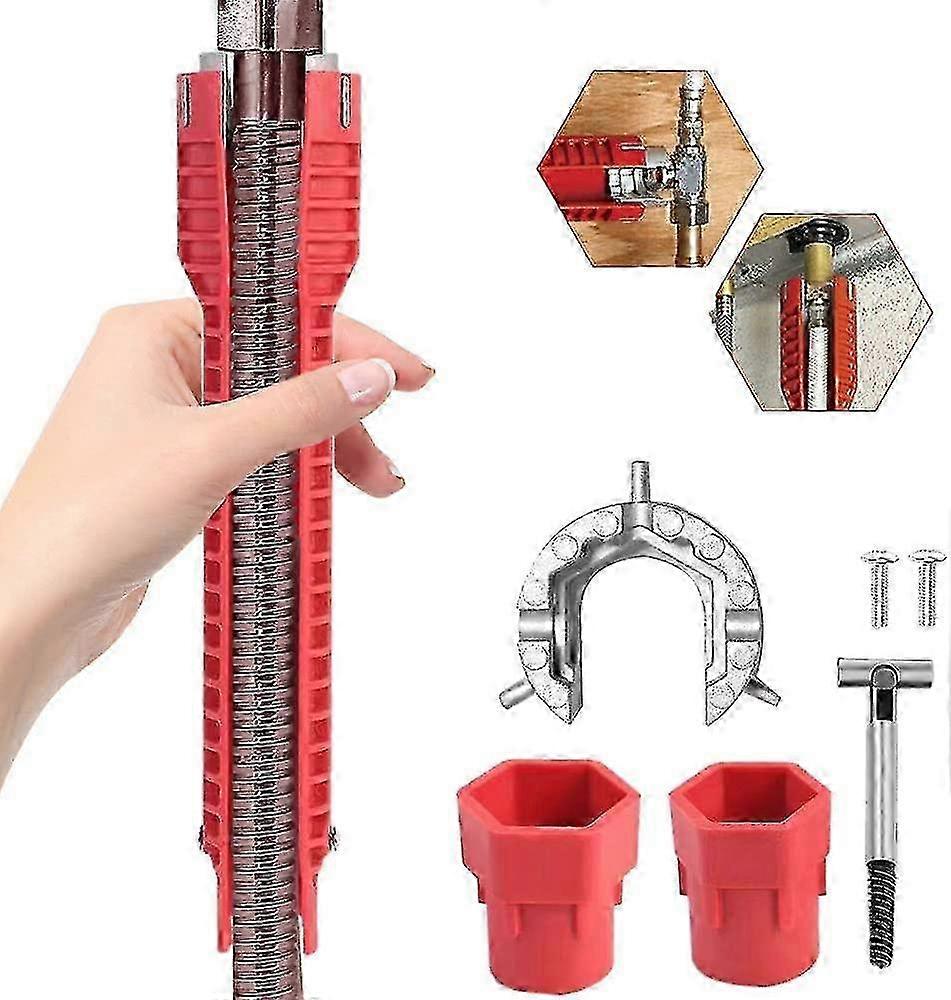 8 In 1 Sink Faucet Installer Multifunctional Faucet Wrench Tool Water Pipe Spanner-mxbc
