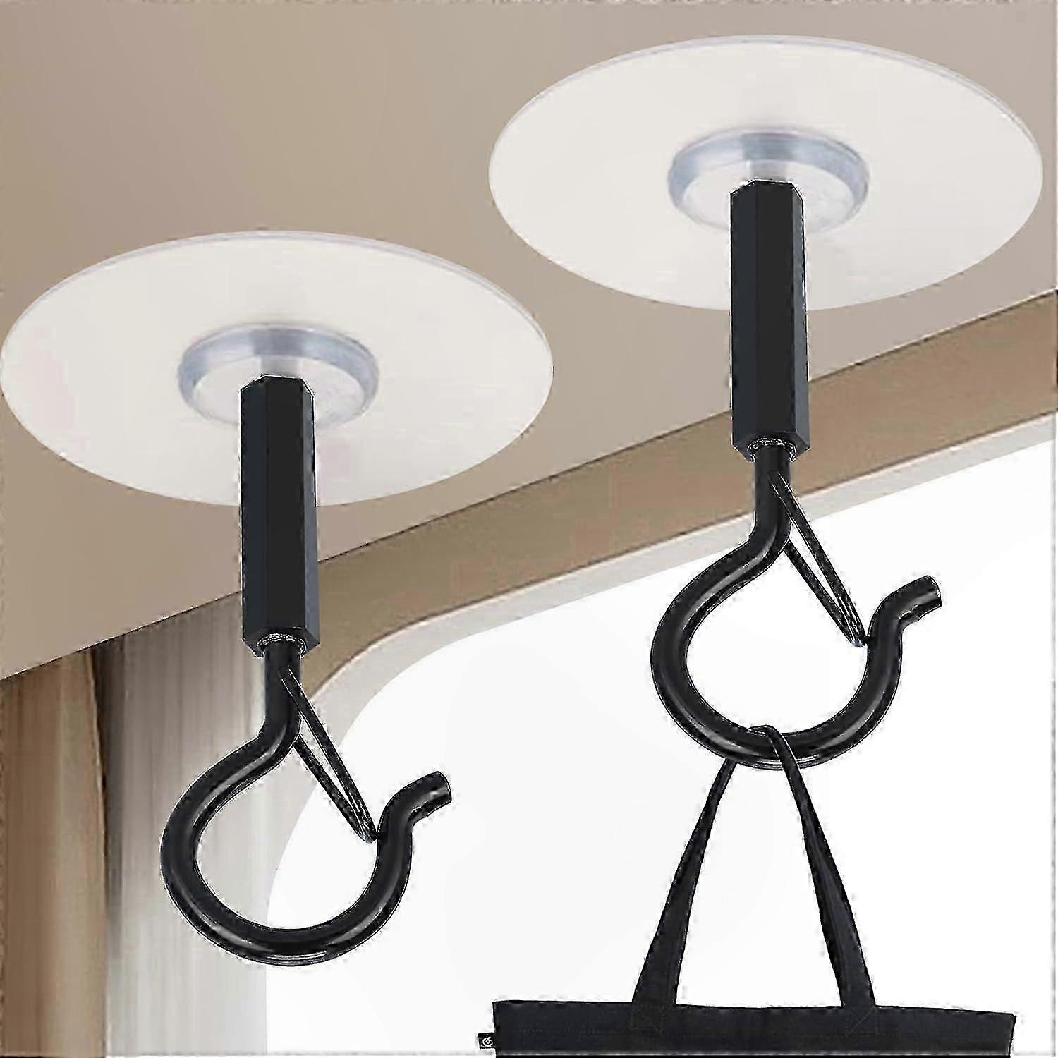 Heavy Duty Ceiling Hooks with Adhesive, 4 Pack