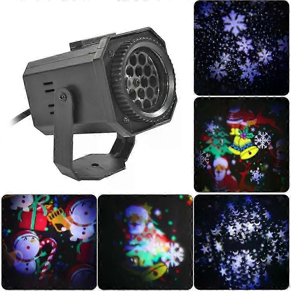 Christmas Projector Lamp 24 Patterns LED Night Projector 360 Degree Rotating Lamp Colorful Party Christmas Projector Room