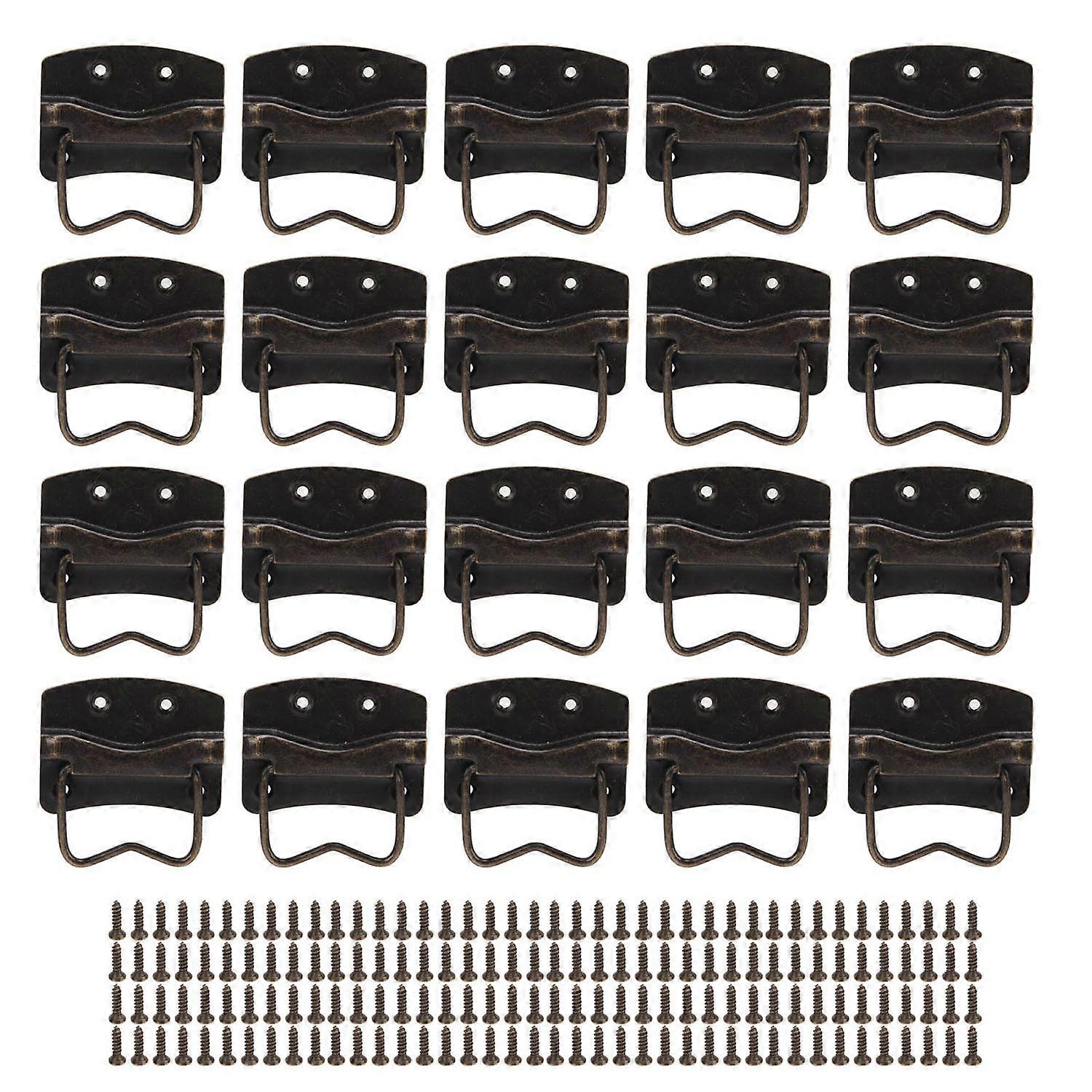 20 Sets Wooden Box Handles Retro Hardware Antique Camphor Wood Box Drawer Cabinet Handle Pulls Lugga