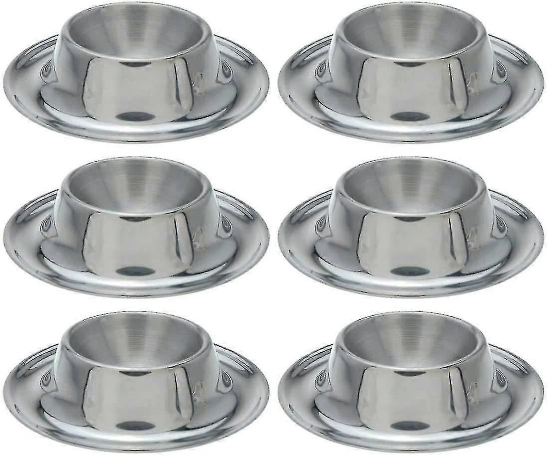 6 Pieces Stainless Steel Egg Cup Set, Stackable, Rustproof, Polished, Suitable