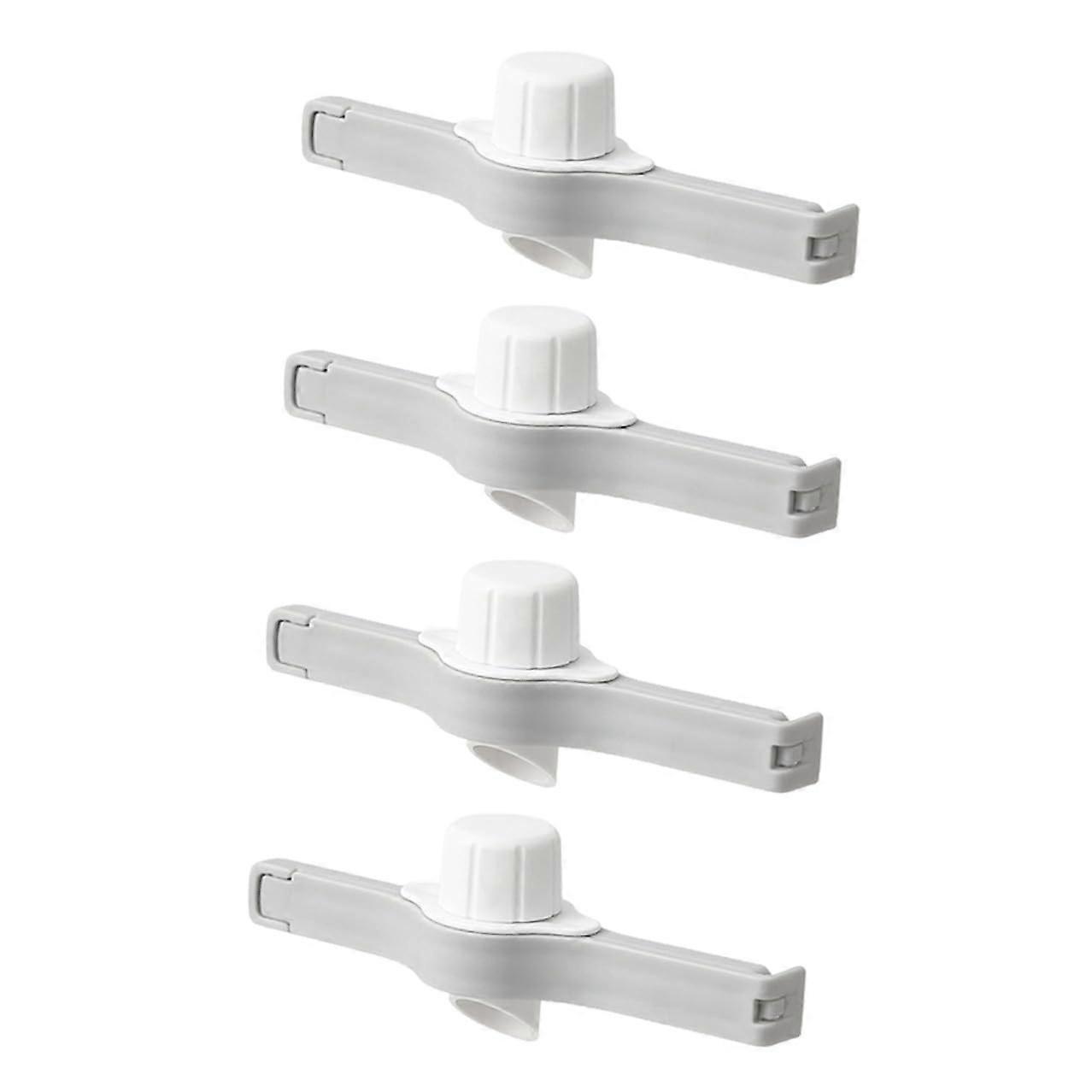 4pcs Plastic Food Bag Sealing Clips with Screw Caps for Chips Bread Powder Storage Kitchen Use