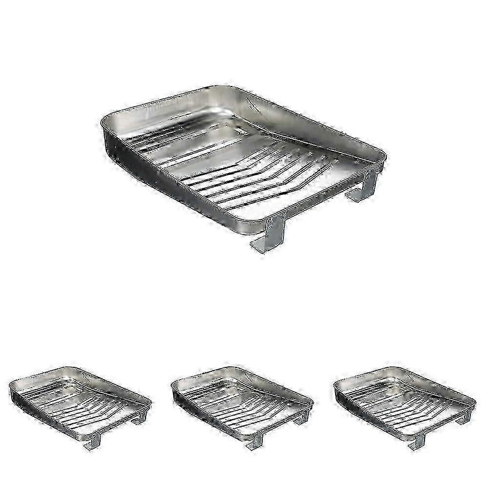 Reusable Angled Ribbed Paint Tray with Ladder Lock, 9 Inch (4-Pack)