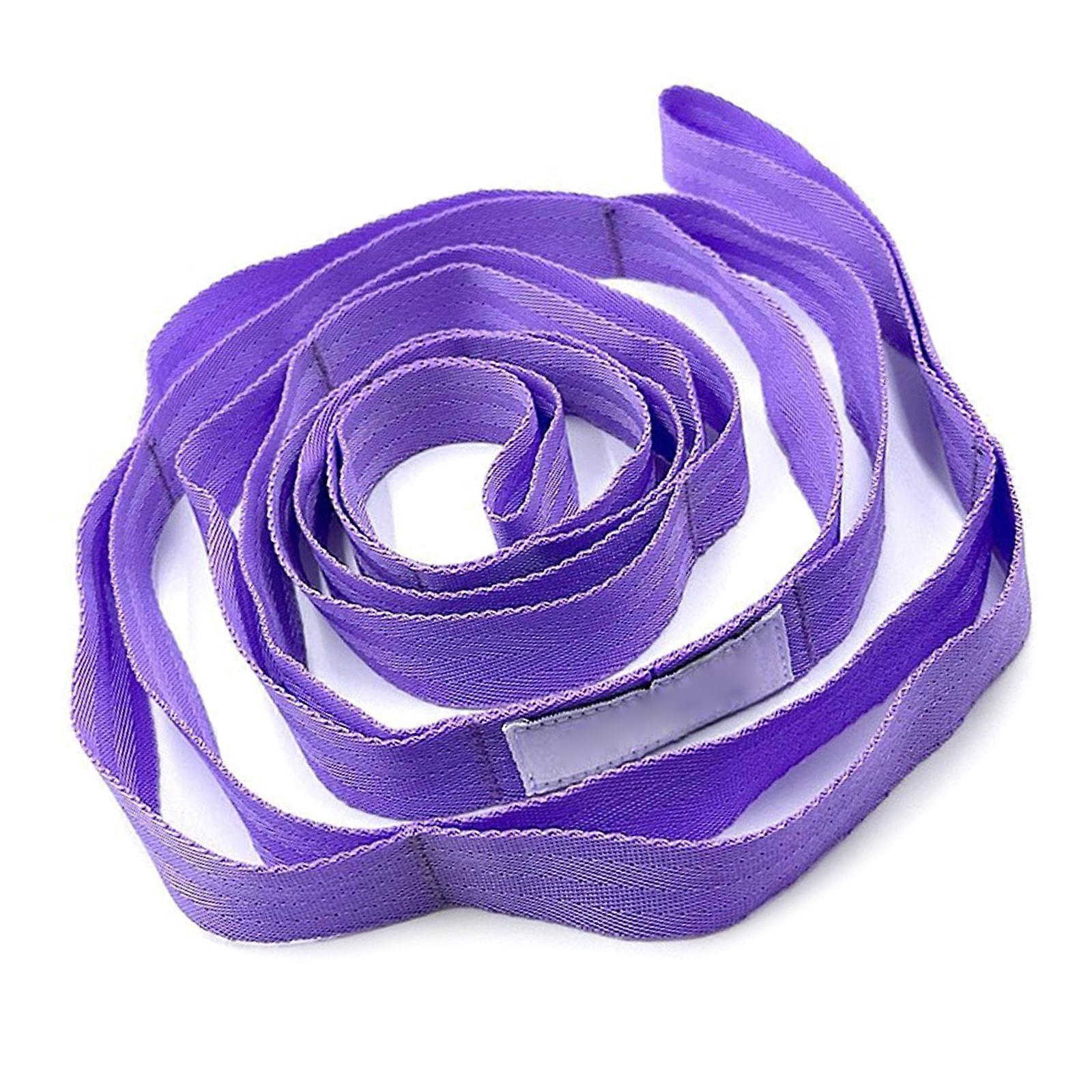 Expert Polyester Stretching Stretching Belt With 10 Modifiable Circlets For Intended Muscle Counseling And Center Strengthening  Purple