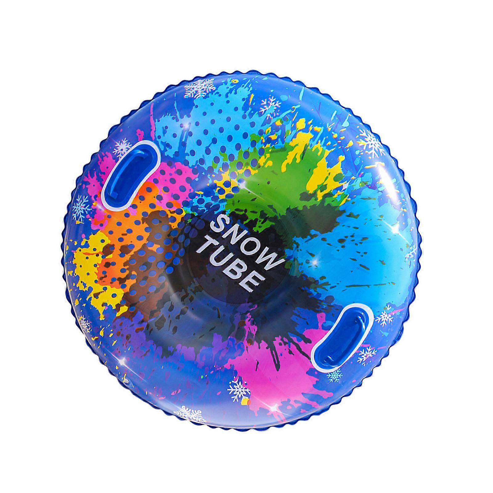 Inflatable Snow Tube Sled with Handles Inflatable Ski Rings PVC Sledding Tube Protable Winter Snow Sledding Toy  C