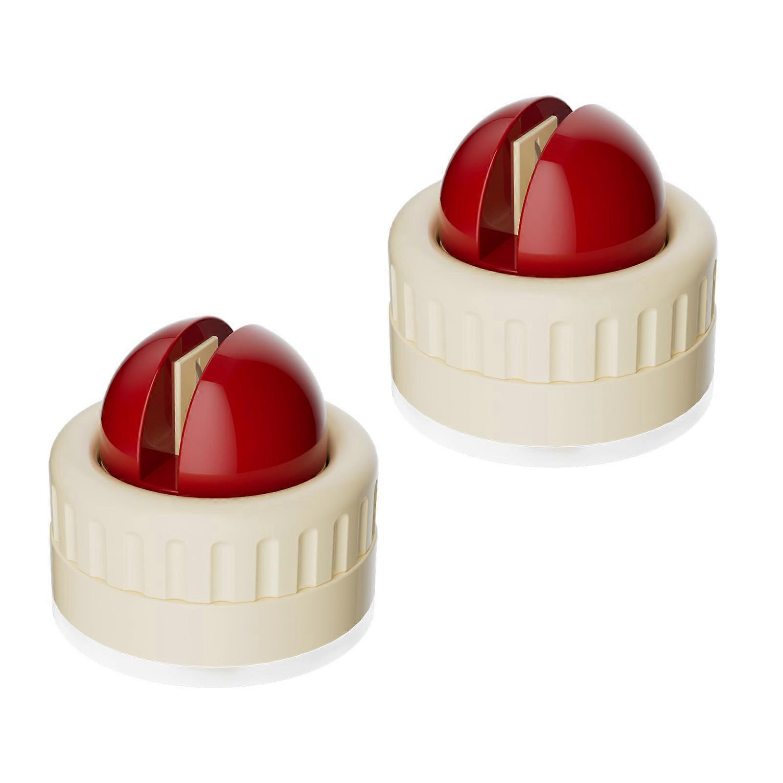 2 Pack Multipurpose Spherical Sharpener Stone With Secures Suction Cup Base For Home Use Kitchen Blade Sharpening Tool  Red