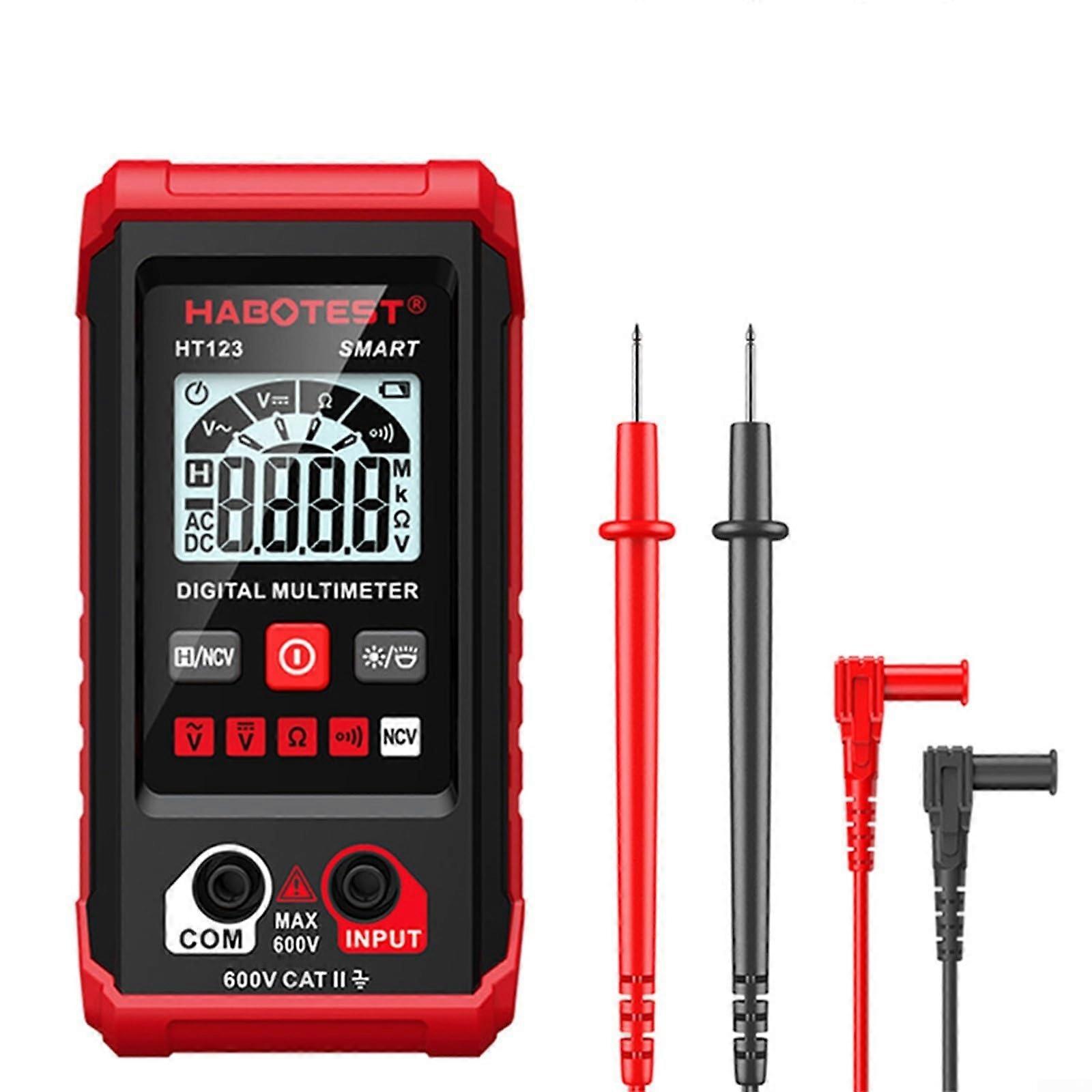 Digital Multimeter 2000 Counts with LCD Display, LED Flashlight, AC/DC Voltage Current Resistance Tester for Home and Electrical Use