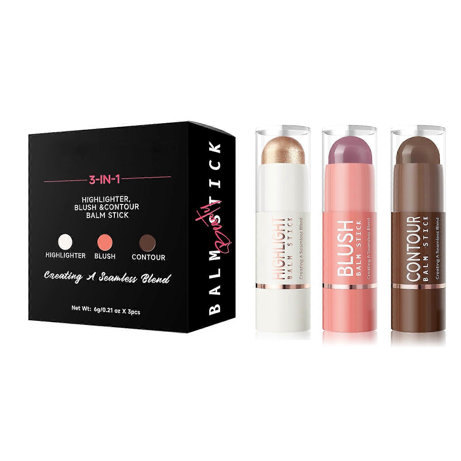 Multi Use Cream And Highlighter Stick With Long Lasting Color For Effortless Makeup Multicolor