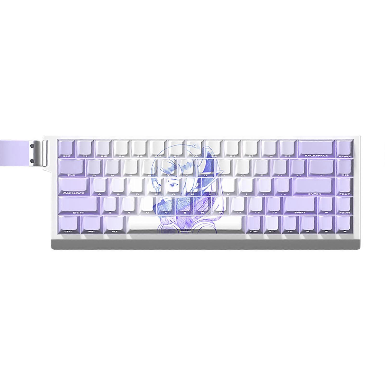 PBT 74 Key Original Height Keycap Set with Side Printed Backlight Keycap Set For Most Mechanical Keyboards Switches Keyc Multicolor