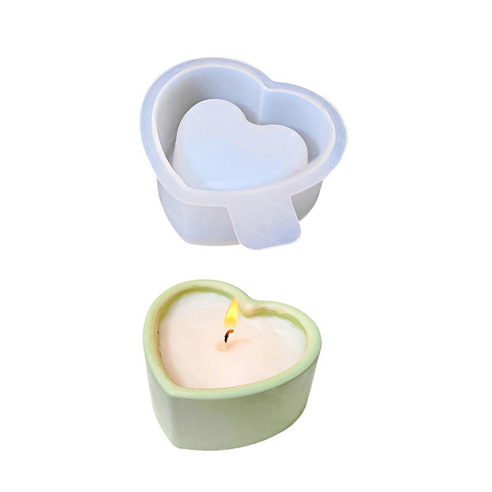 3 Styles Heart Shaped Silicone Mould for Resin Candle Holders Crafting With Smooth Surfaces Designs Multicolor